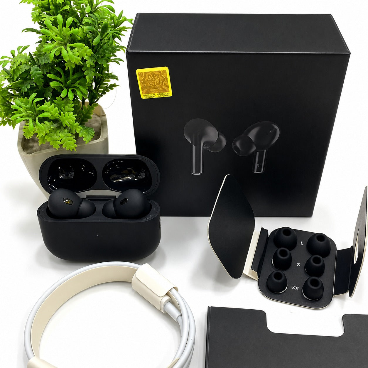 Black Pro 2 Wireless Earbuds – Premium Sound | Box Pack