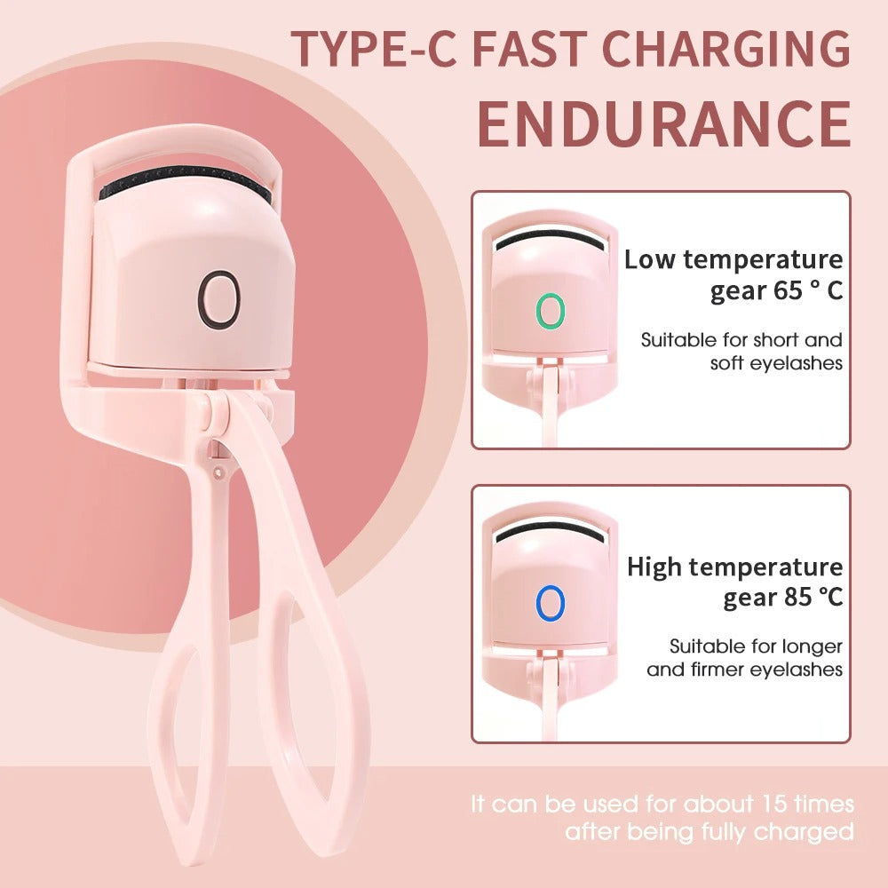 Automatic Heated Eyelash Curler | USB Rechargeable Electric Lash Curler | Long-Lasting Natural Curl
